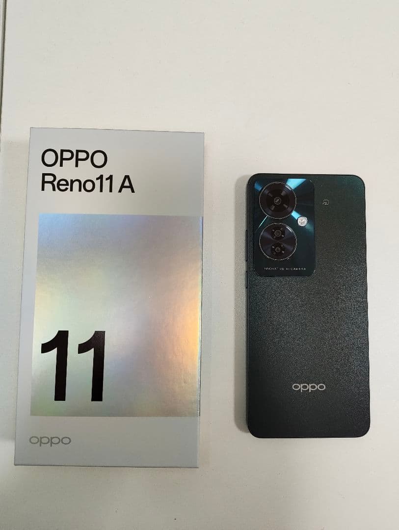 SIMフリー OPPO Reno 11 A ダークグリーン ケース フィルム付き