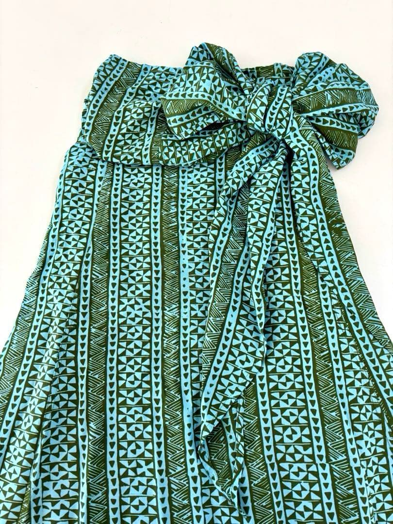 【NOANOAハワイ】サッシュドレス Sサイズ 水色/グリーン