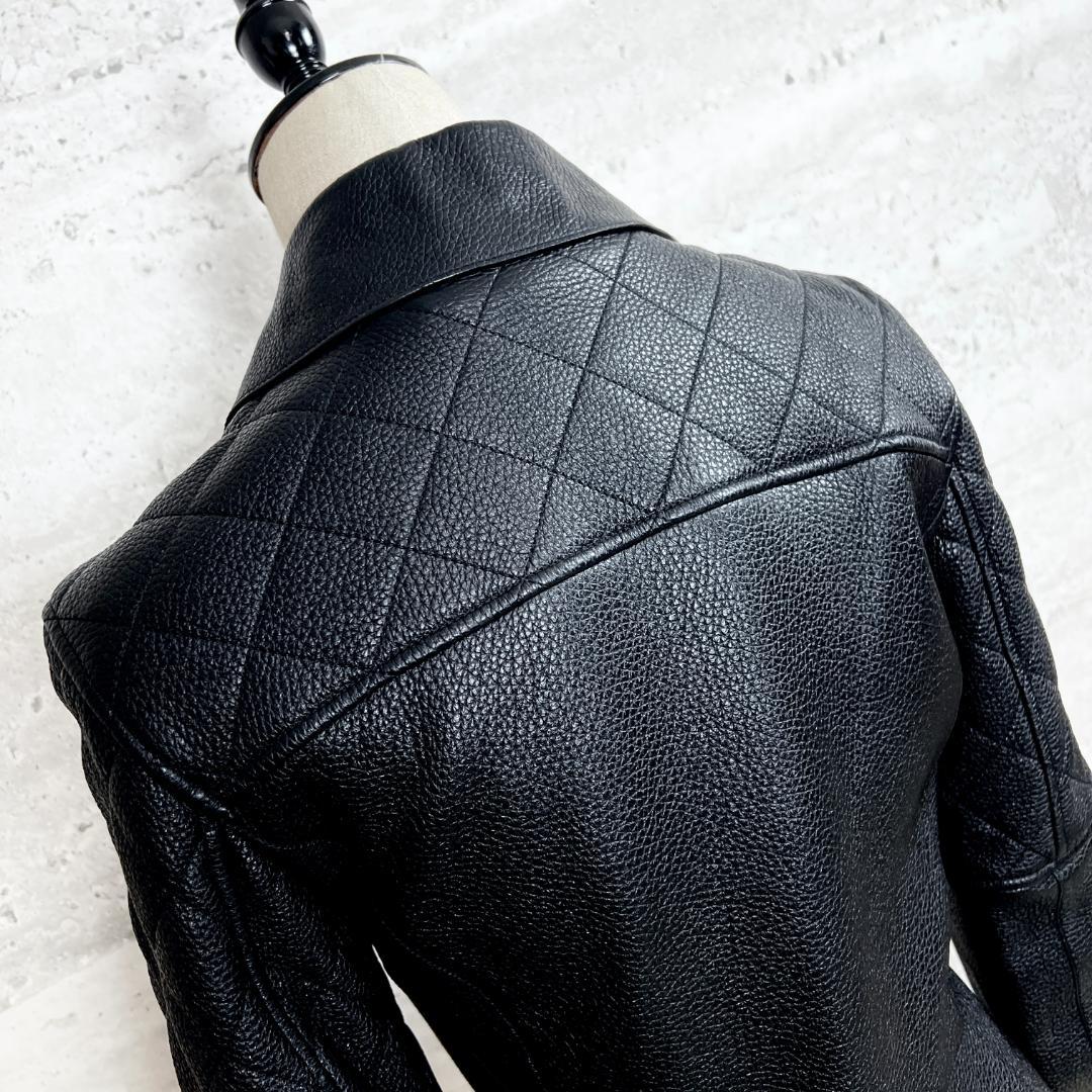 未使用タグ付★HERMES★ディアスキン★レザー★ジャケット★ライダース