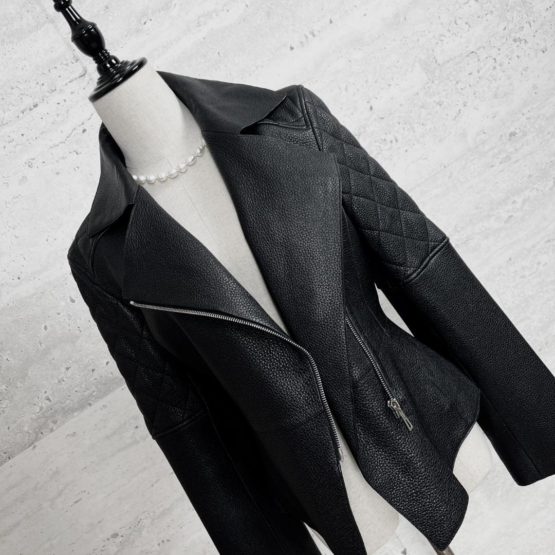 未使用タグ付★HERMES★ディアスキン★レザー★ジャケット★ライダース