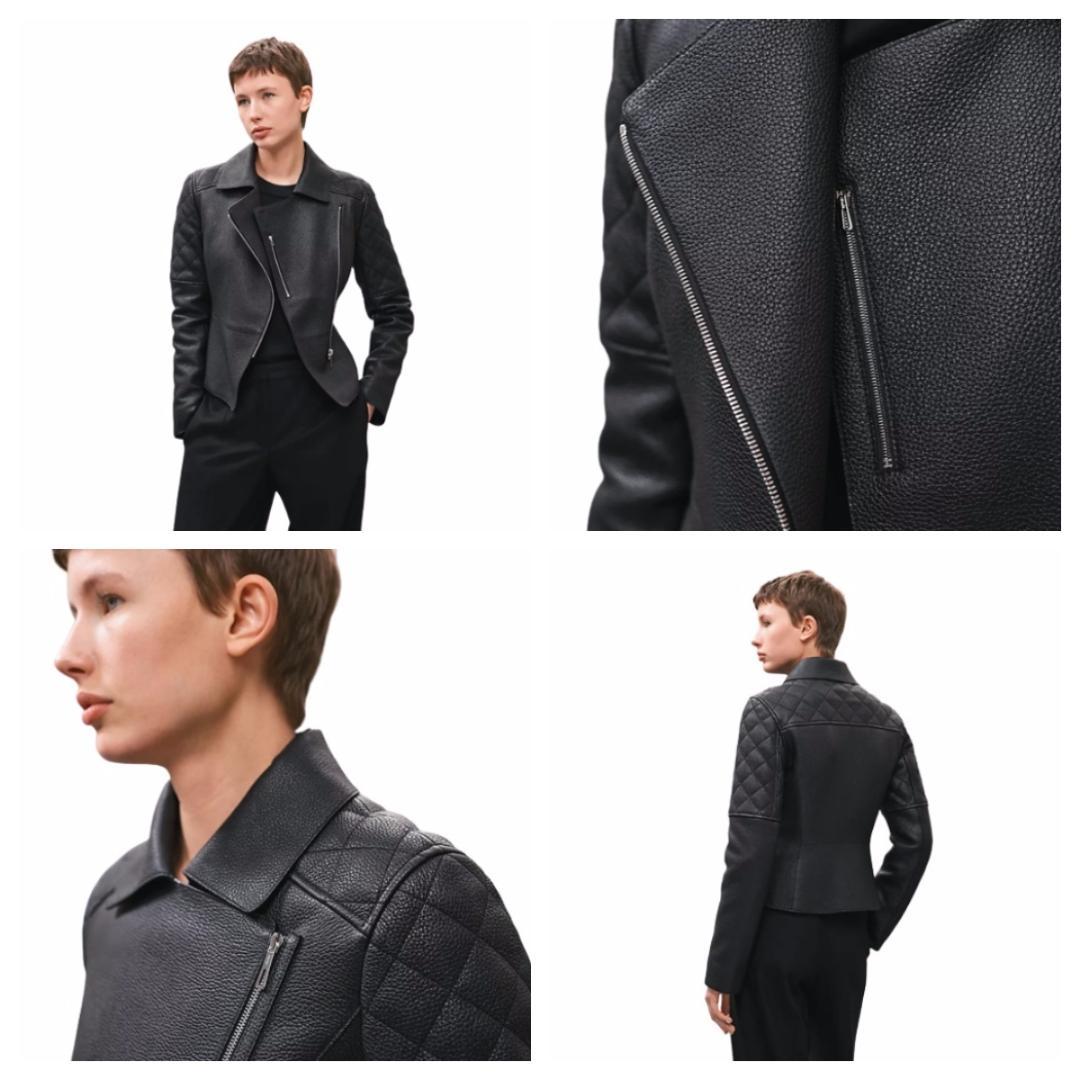 未使用タグ付★HERMES★ディアスキン★レザー★ジャケット★ライダース