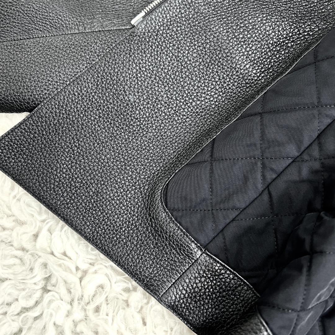 未使用タグ付★HERMES★ディアスキン★レザー★ジャケット★ライダース