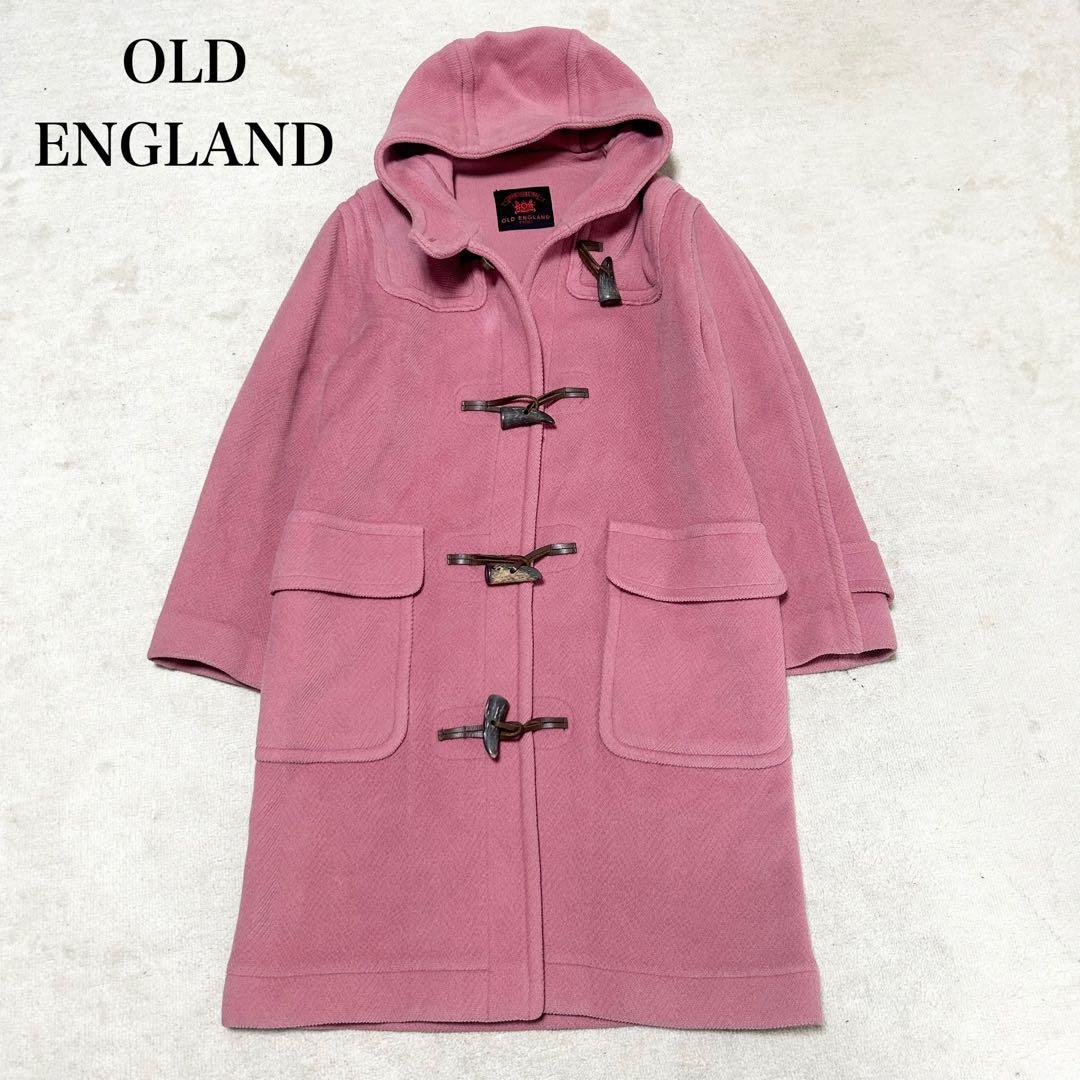 希少　オールドイングランド　ロングダッフルコート　ピンク　ヘリンボーン　ウール