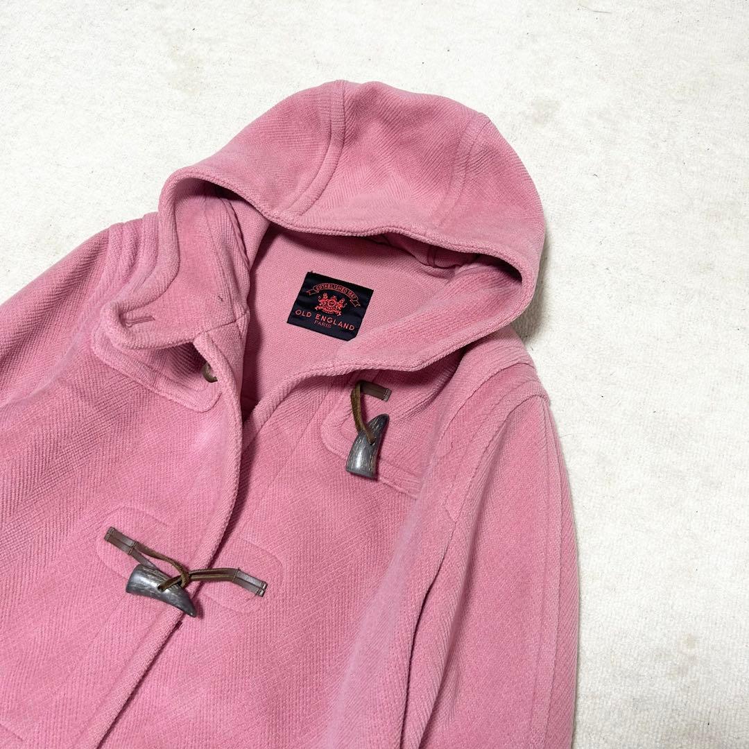 希少　オールドイングランド　ロングダッフルコート　ピンク　ヘリンボーン　ウール