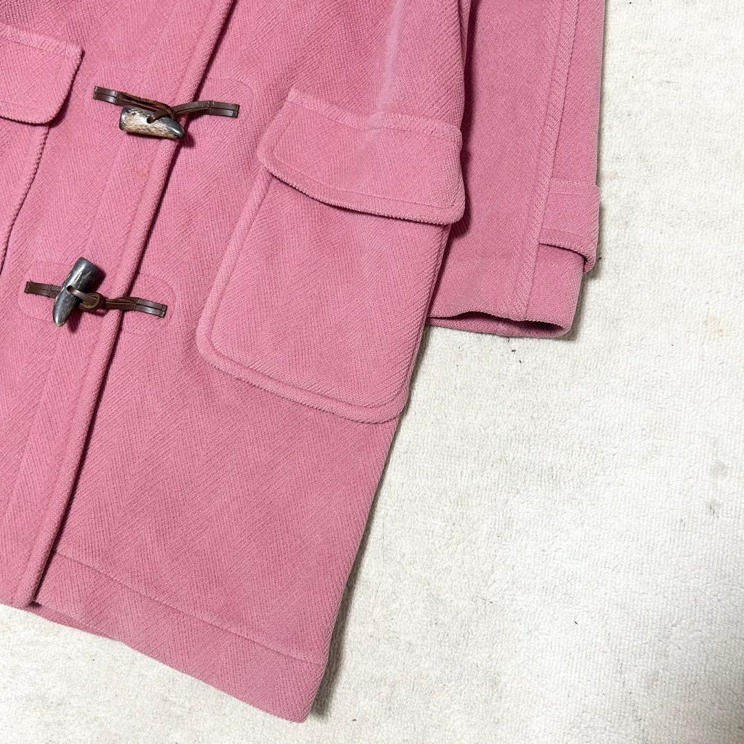 希少　オールドイングランド　ロングダッフルコート　ピンク　ヘリンボーン　ウール