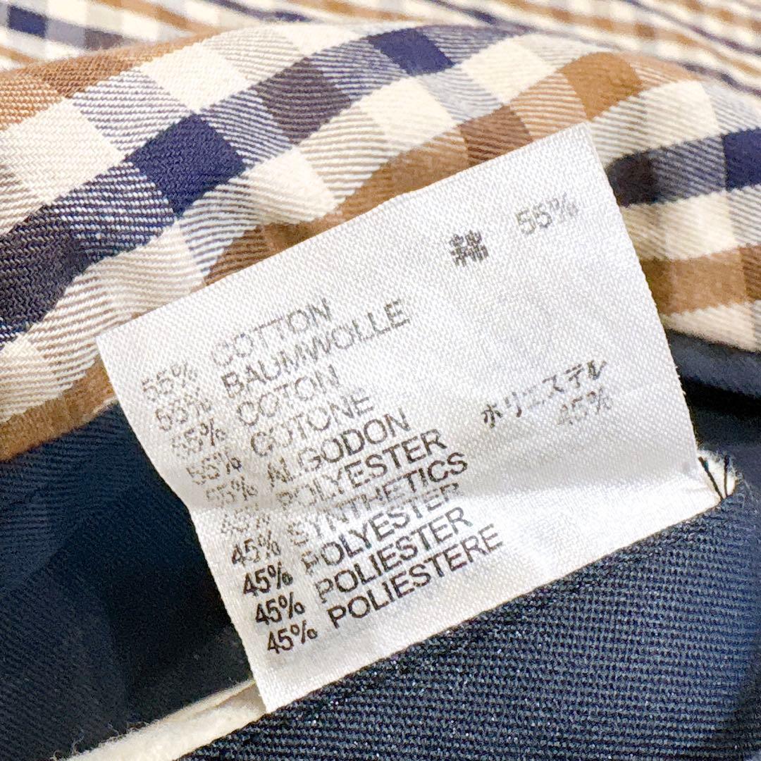 ほぼ未使用✨　アクアスキュータム　ステンカラーコート　ロング　ネイビー　メンズ