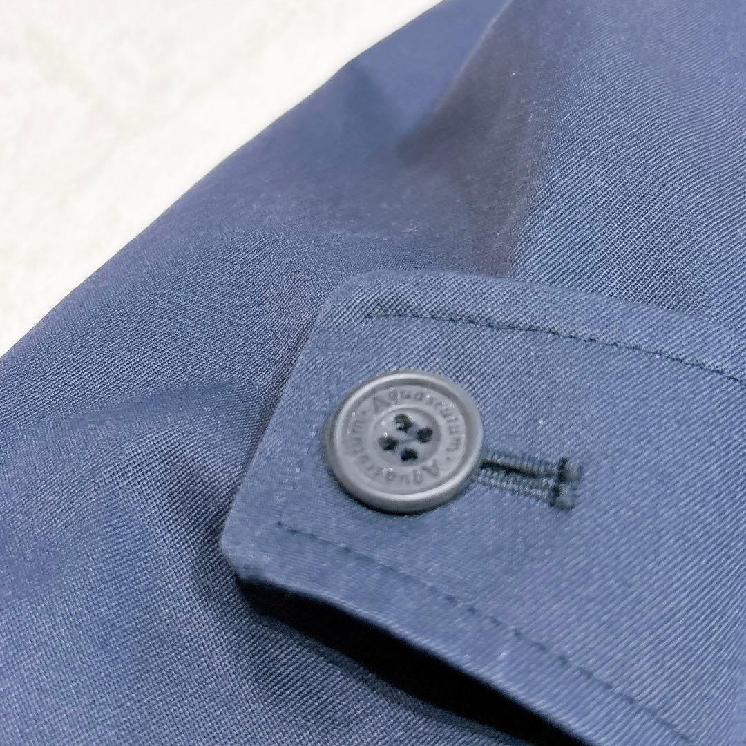 ほぼ未使用✨　アクアスキュータム　ステンカラーコート　ロング　ネイビー　メンズ