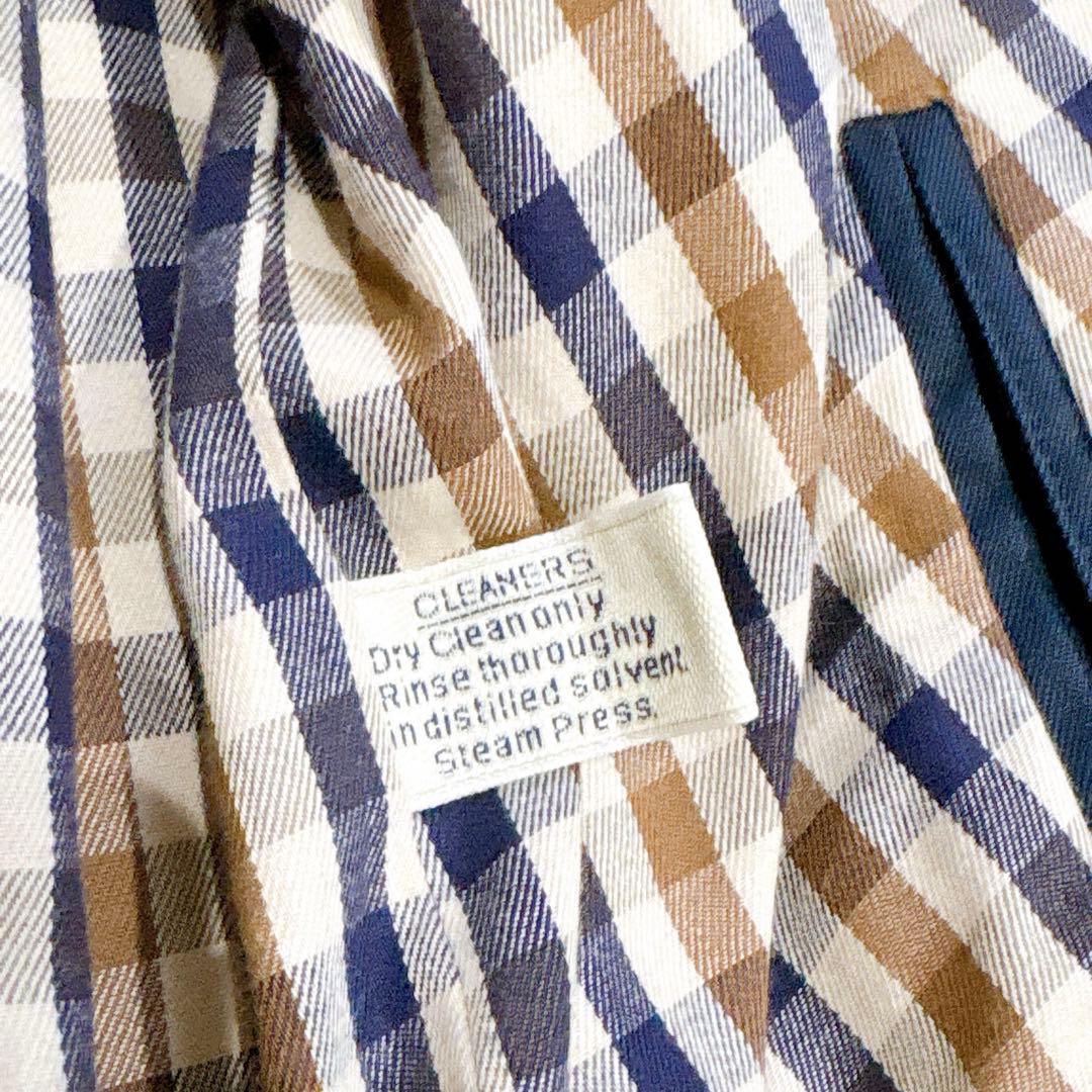 ほぼ未使用✨　アクアスキュータム　ステンカラーコート　ロング　ネイビー　メンズ