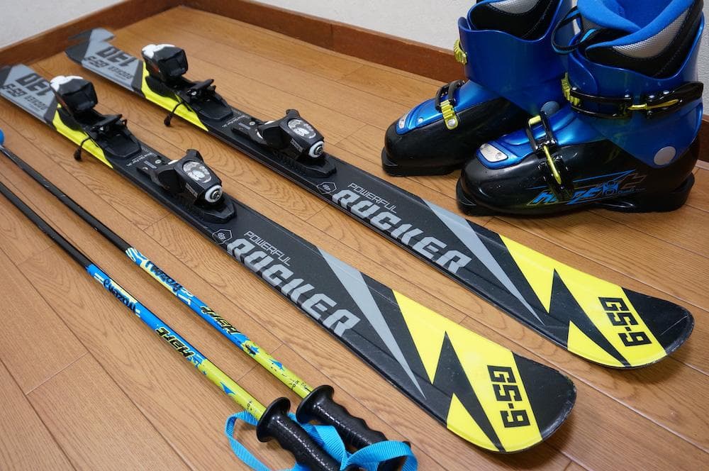 メンテ済 130cm 靴24cm ROCKER GS-9 子供用スキーセット