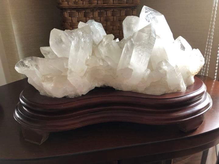 値下水晶19.9k高25、50,38cm台付(台の1箇所が動くが壊れてはいない)