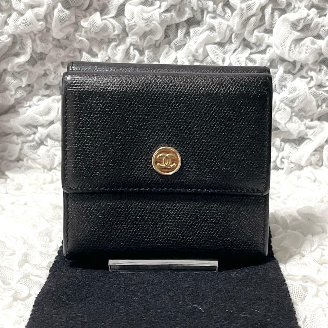 美品✨CHANEL シャネル　Wホック　財布 ココボタン　コンパクト　ウォレット
