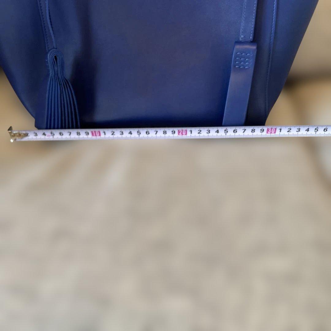 セリーヌ　ネイビー レザー トートバッグ タッセル付き　ショルダー　肩掛け