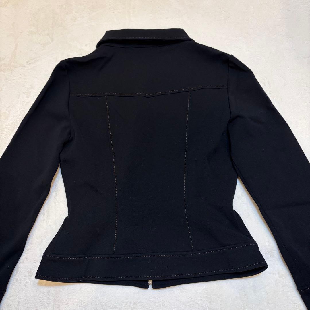 FOXEY NEW YORK ジップジャケット 40 黒 ストレッチ フォクシー