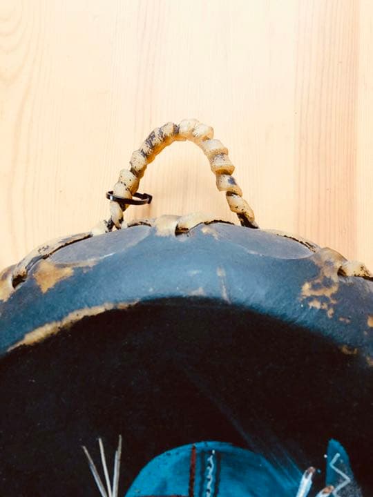 太鼓/タイコ　壁掛けオブジェ　TAOS 作者サイン有り　ネイティブ　インディアン