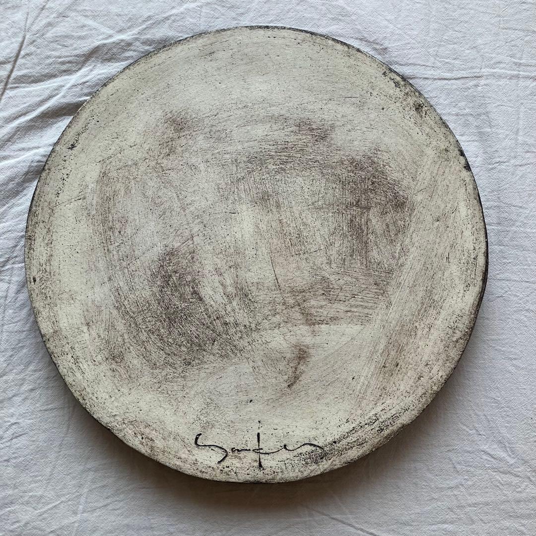 【新品未使用】安福由美子　錆盆皿①　26.5cm