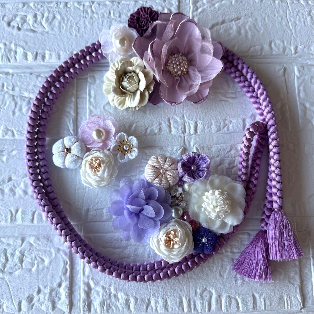 497 重ね衿　レース半衿・帯揚げ　正絹帯締め　マルチレース　豪華お飾り3点