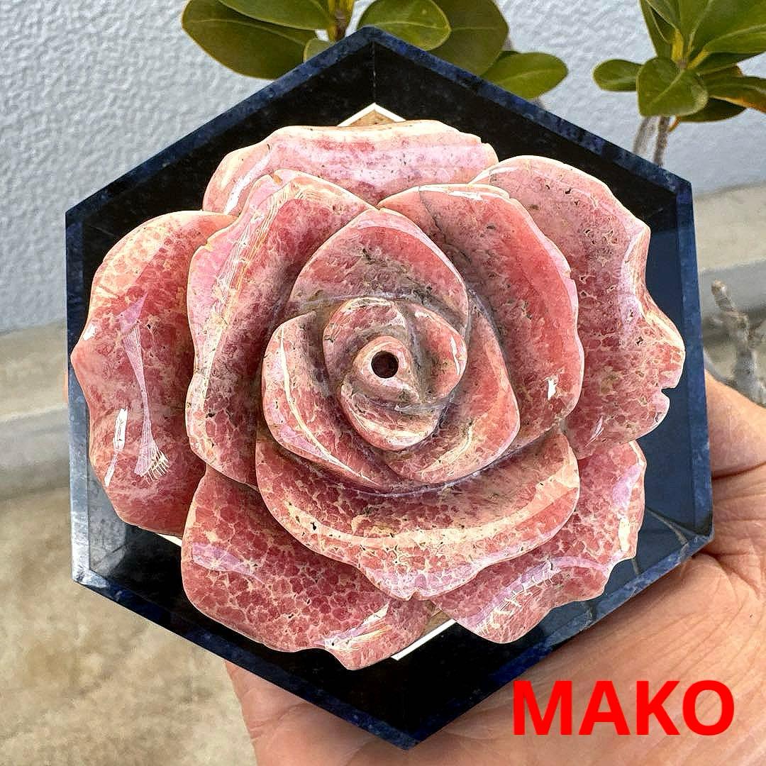M1884☆インカローズ装飾箱820g☆天然石　原石☆N30704