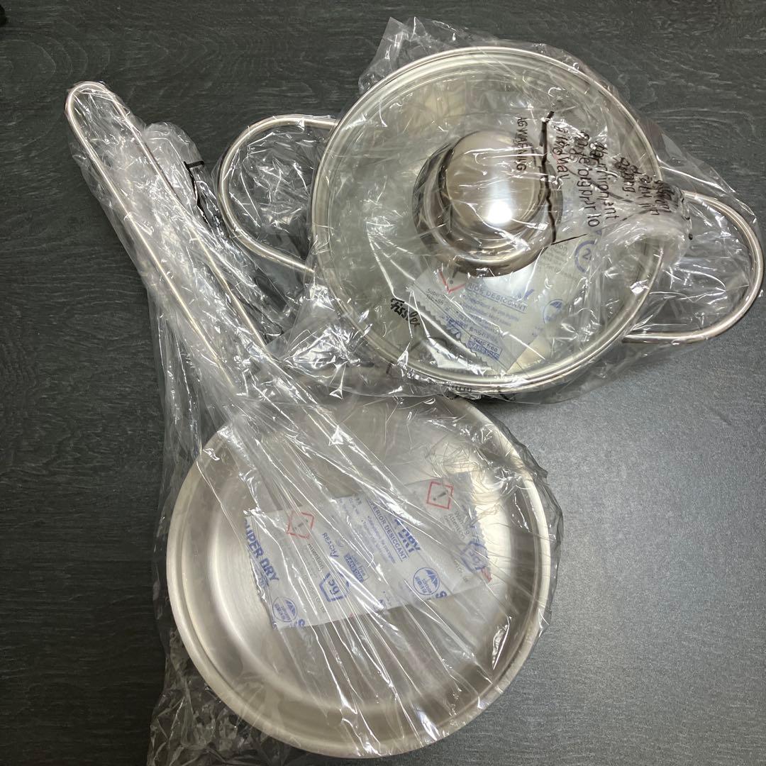 新品未使用★Fissler★両手鍋蓋付き14㎝★フライパン16㎝