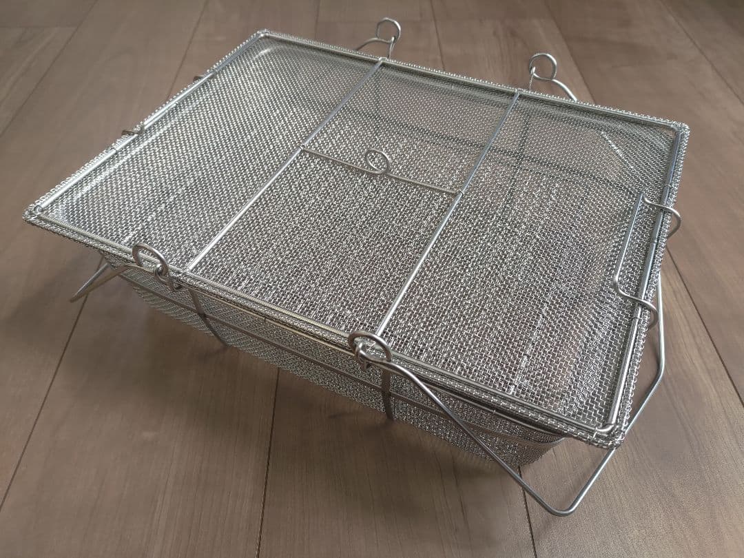 辻和金網　ふたつき干しかご　大　中段網付き　ステンレス