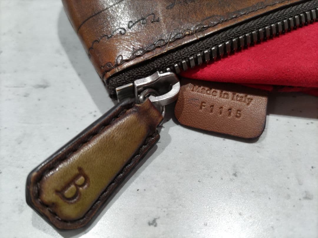 ​【希少・廃盤】ベルルッティ カーキ　オーダー カリグラフィ ペンケース/ポーチ