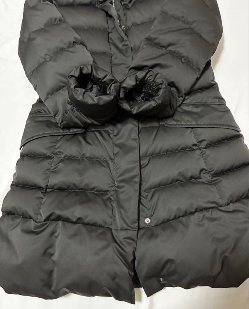 【自由区】ロングダウンコート　ショールカラー　黒　　女優襟　軽量　洗える　40