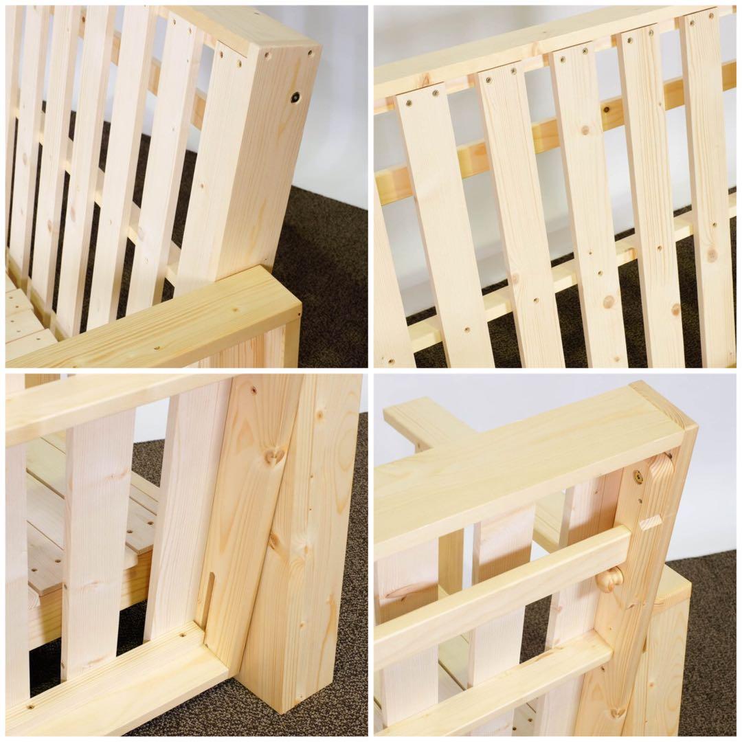 L 新品 北欧パイン ソファベッド セミダブル すのこベッド すのこ カントリー
