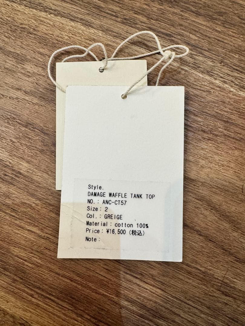 トップス ancellm damage waffle tank top