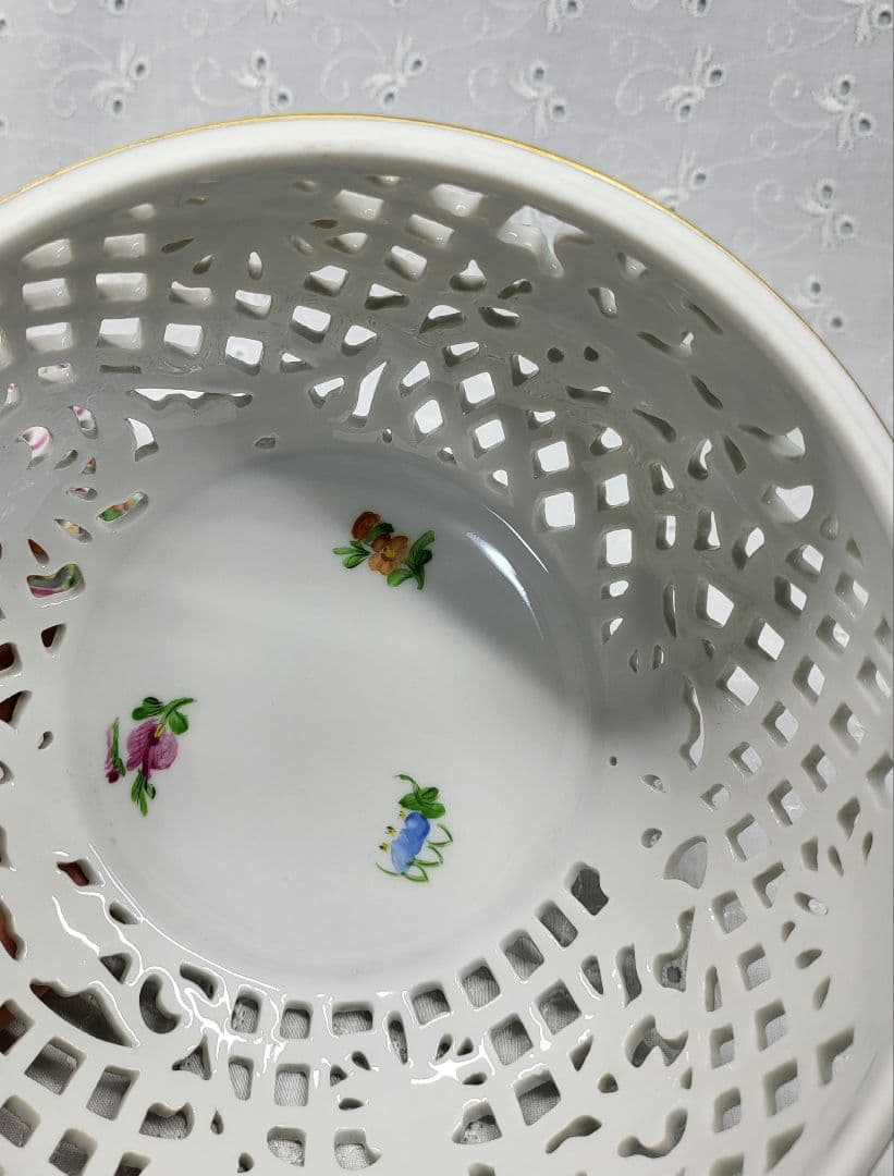 未使用近✨ヘレンド ファンタジー ボンボニエール 特大✨透かしボンボン入れ 小物