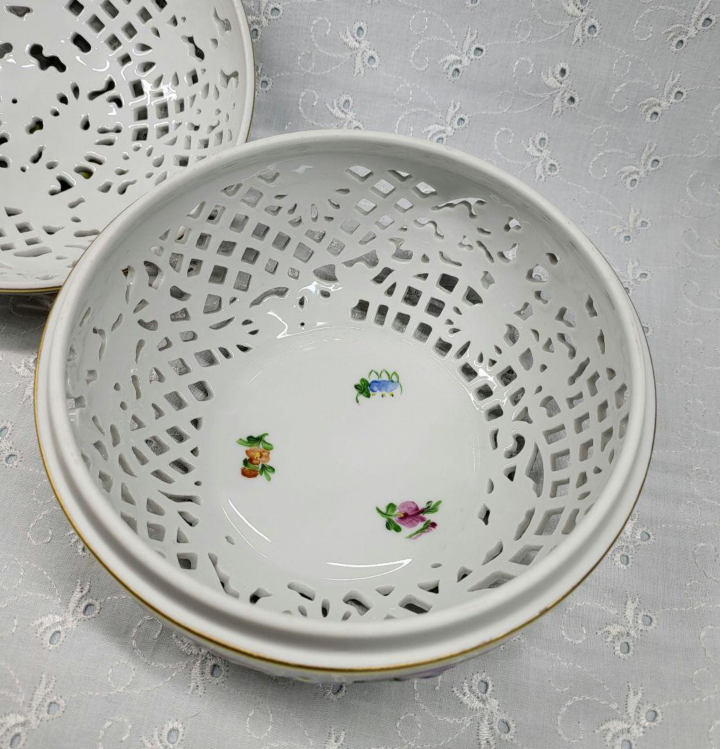 未使用近✨ヘレンド ファンタジー ボンボニエール 特大✨透かしボンボン入れ 小物