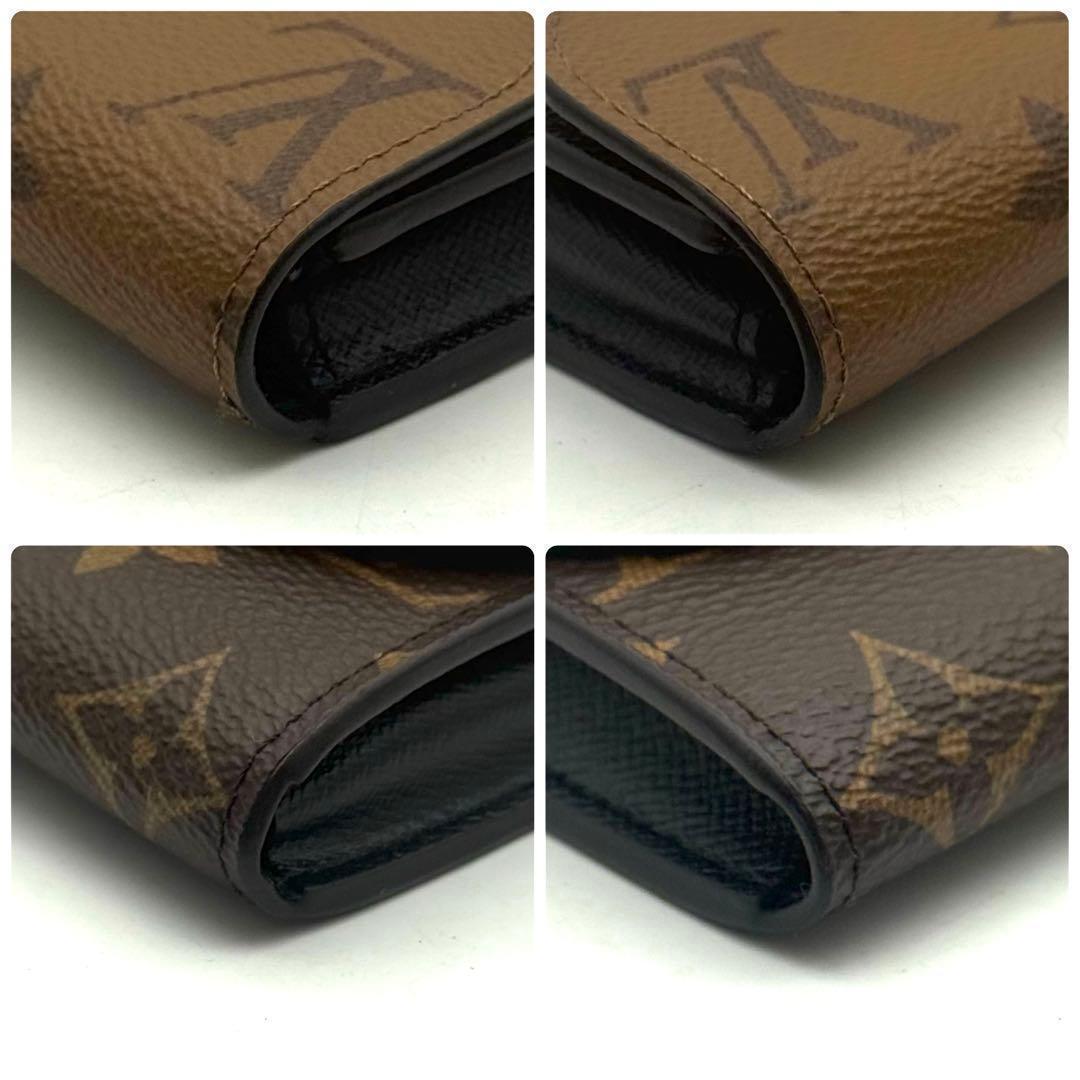 【新品近い】ルイヴィトン モノグラムリバース ポルトモネロザリ 二つ折り財布