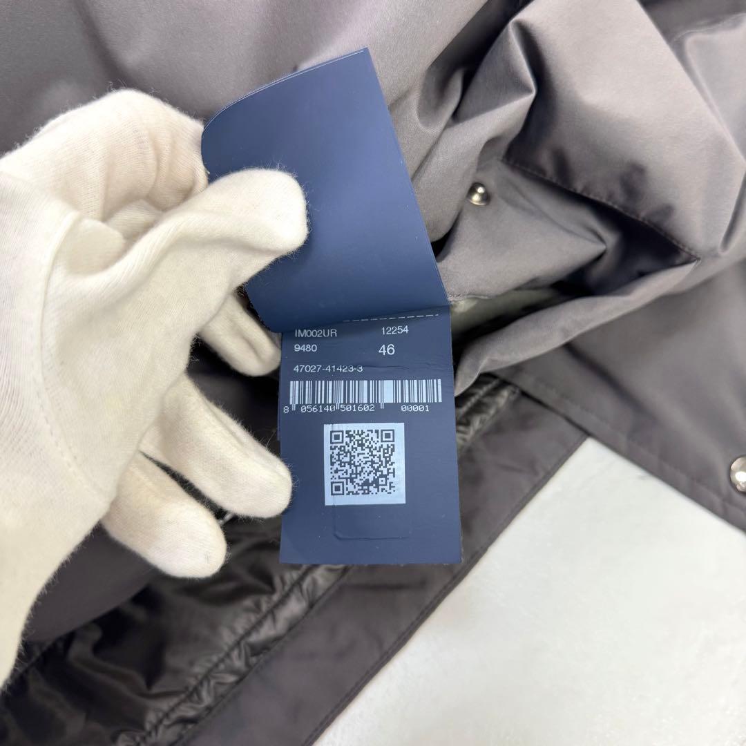 極美品 ヘルノ リゾート フード着脱可 ステンカラーコート グレー 46