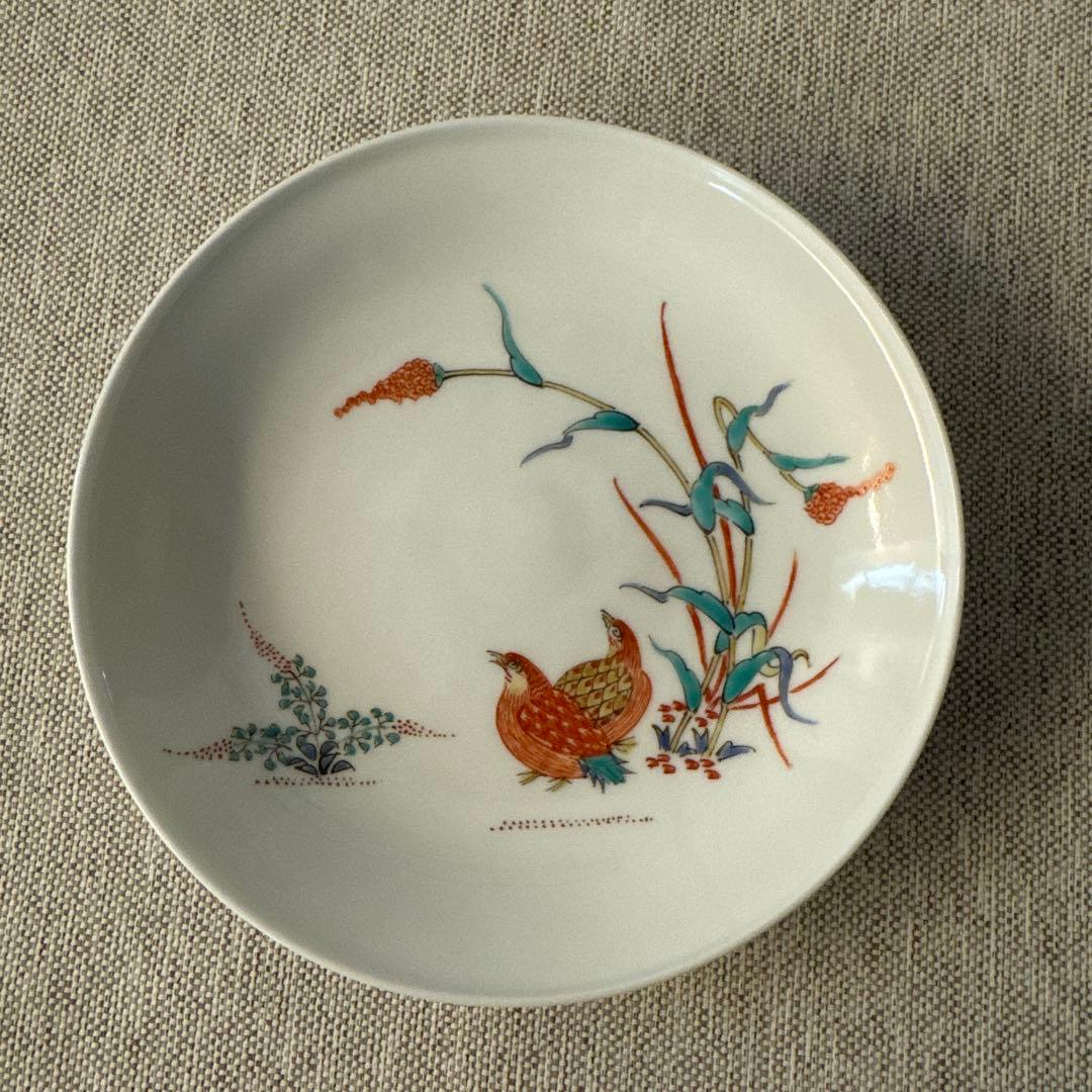 12代　柿右衛門　粟鶉文　6寸　約18㎝　額皿