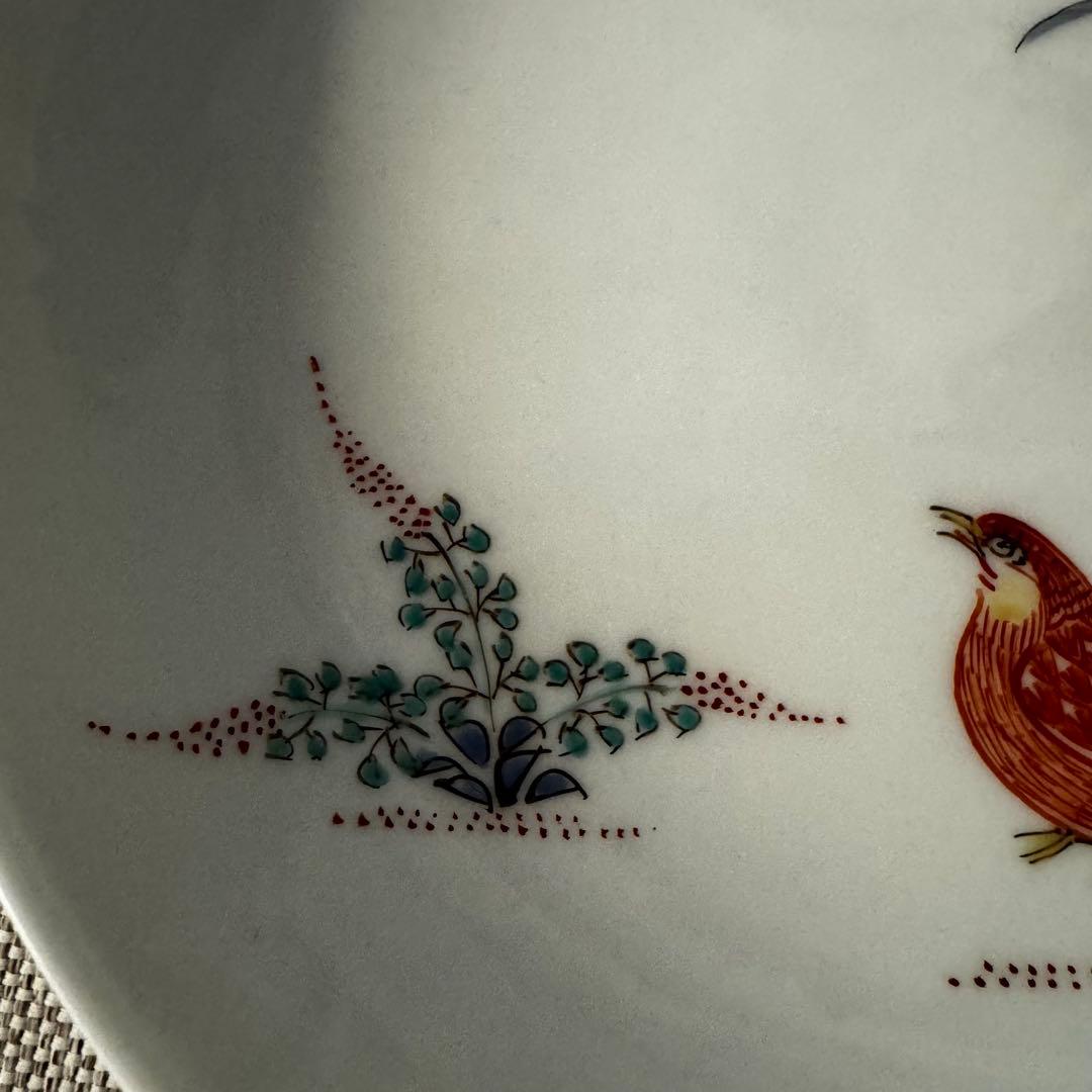 12代　柿右衛門　粟鶉文　6寸　約18㎝　額皿