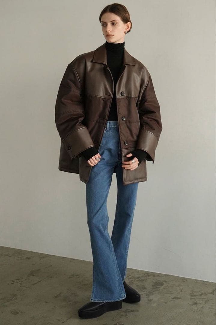 LEATHER SWITCHING OVER JACKET CLANE⚠️5日まで