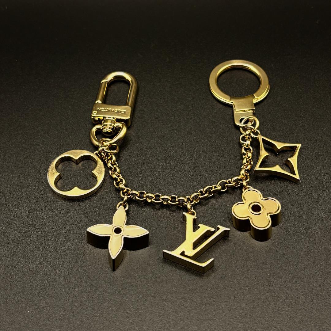 美品　ヴィトン バッグ チャーム チェーン フルール ドゥ モノグラム