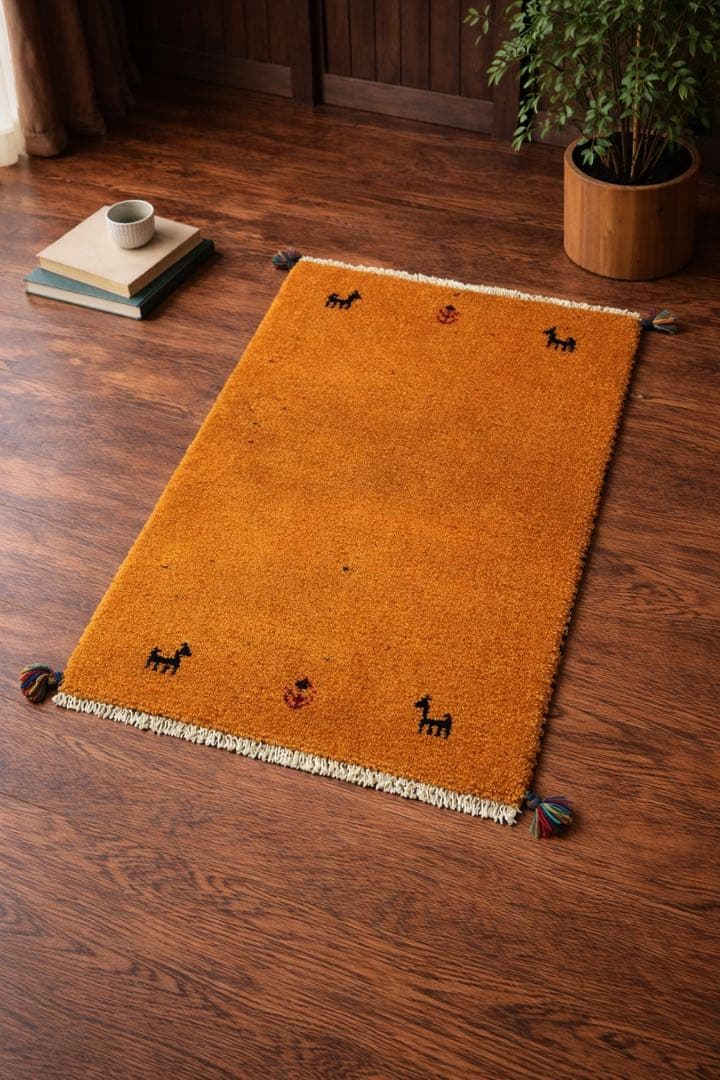 ペルシャギャッベ (ギャベ) 玄関マット No:4403