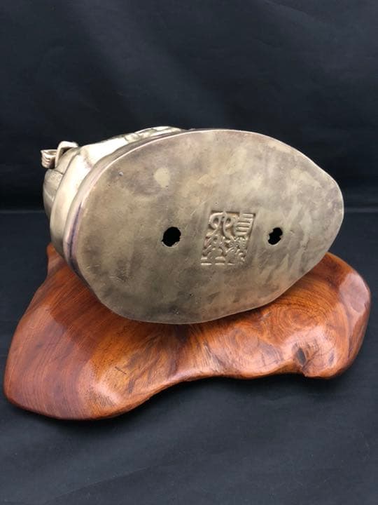 観音 菩薩 銅製 仏像 台付　彫刻 置物 開運 風水 骨董 古美術 アンティーク