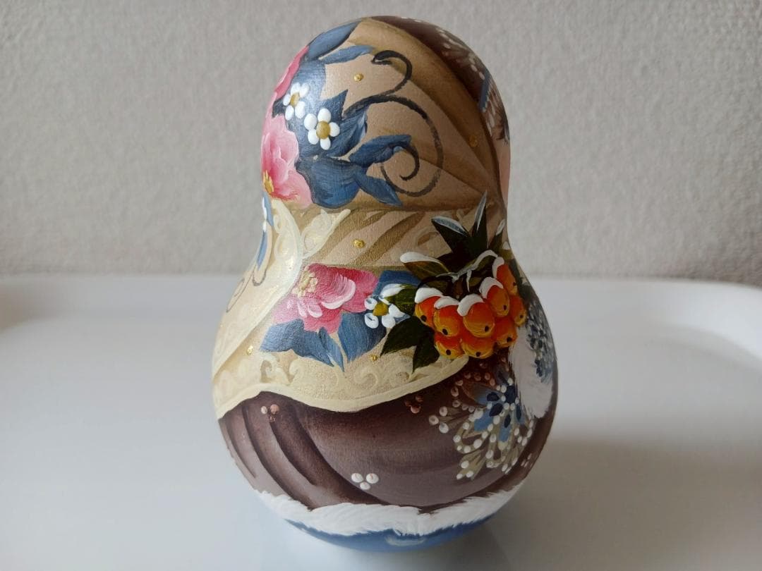 【CBT071】9cm級 おきあがりこぼし(大) スベトラーナ　ロシアの冬