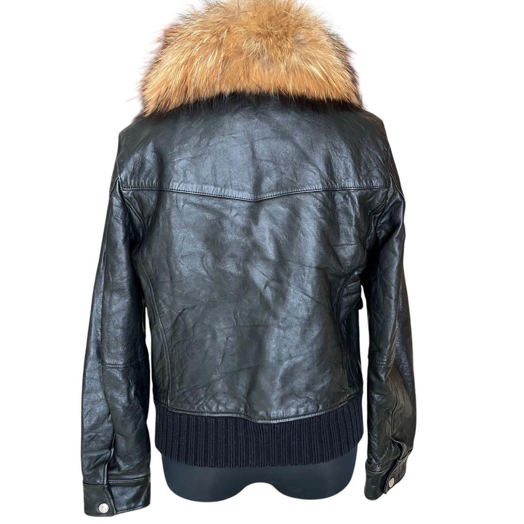 【希少・美品】 ヒステリックグラマー ファー 羊革 シワ加工 ダブルライダース