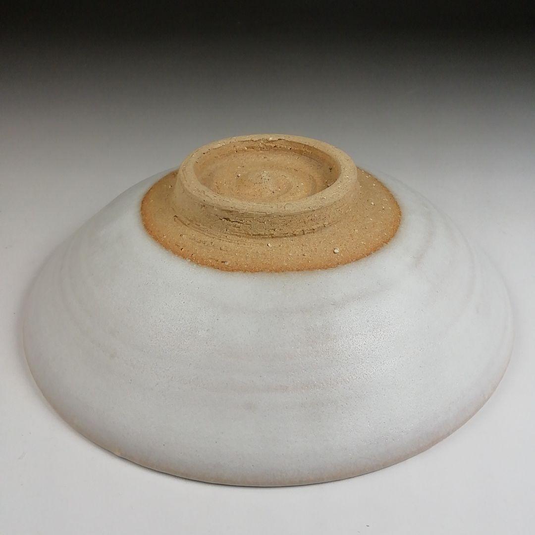 Ｓ９５５　茶碗　『白釉　平茶碗』『北村暢男 作』　共箱　抹茶碗　茶道具