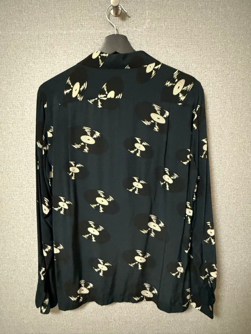 wacko mariaレコード シャツ 長袖 ネイビー