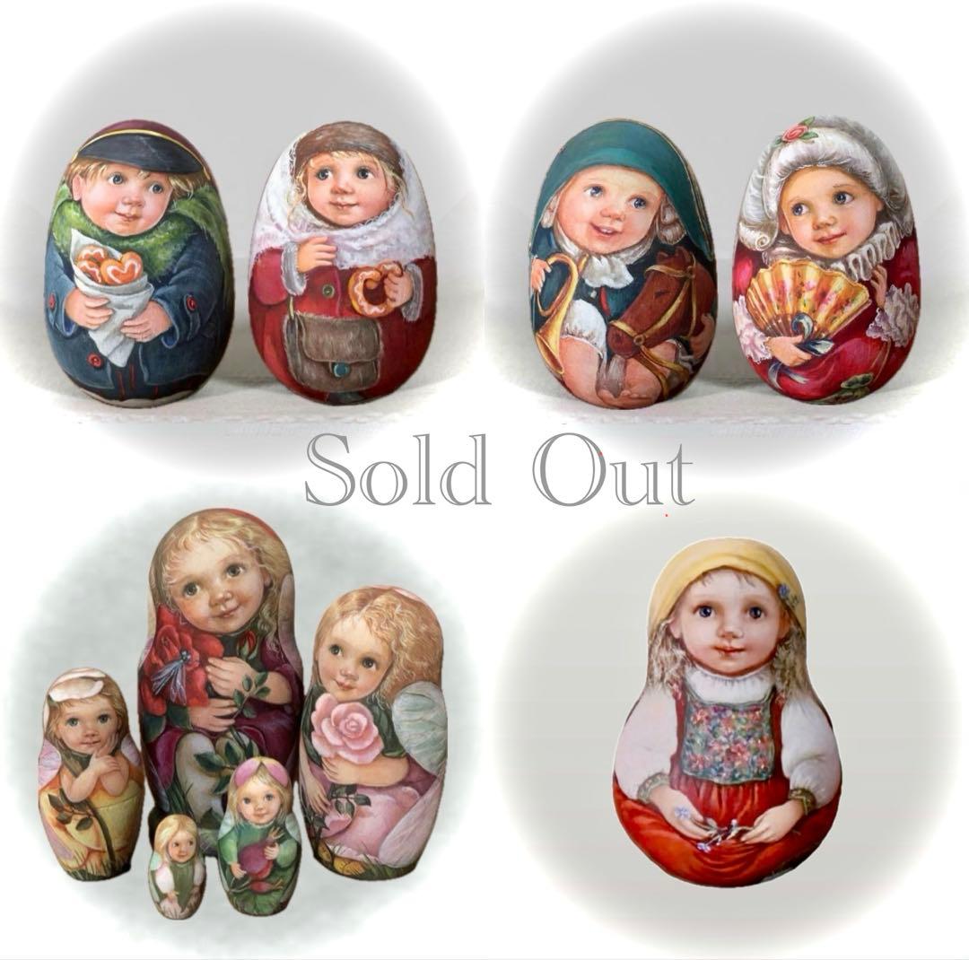 秋の感謝セール♪ロシア雑貨☆天使のエッグオーナメント マトリョーシカ リダ工房