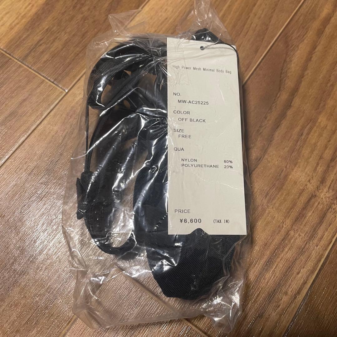 完売品！meanswhile ハイパワーメッシュミニマルバッグ　オフブラック