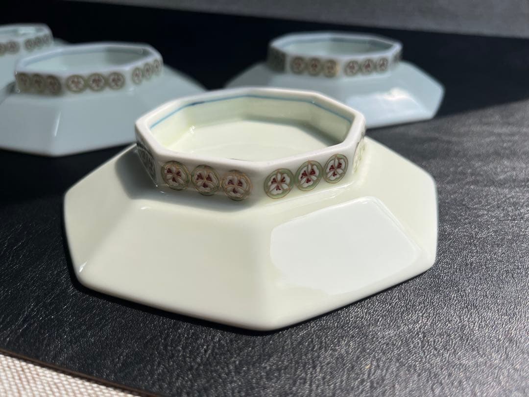 幸楽窯　錦花小紋　銘々皿　５枚　八角皿