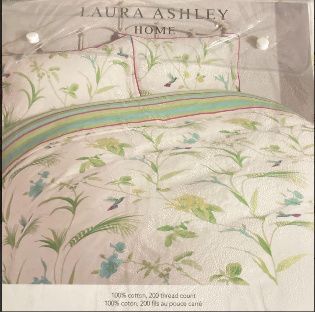 イギリス輸入:ローラアシュレイ掛け布団カバー＋枕カバー2合計3点セット　新品