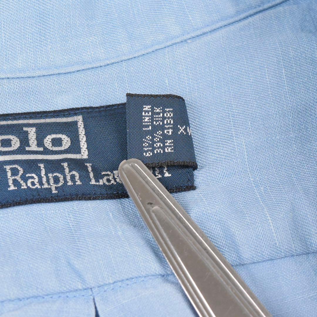 Mサイズ！ 90s Polo Ralph Lauren Shirt ブルー