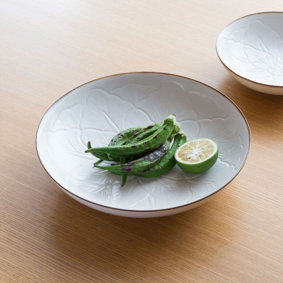 JICON ジコン 花彫浅鉢 大 2枚セット