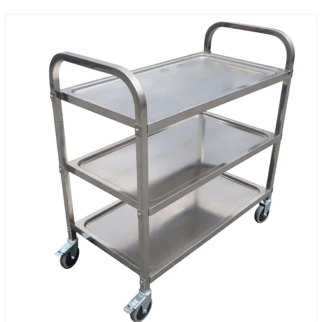 業務用 ステンレス製 3段ワゴン キャスター付き キッチンカート耐荷重180kg