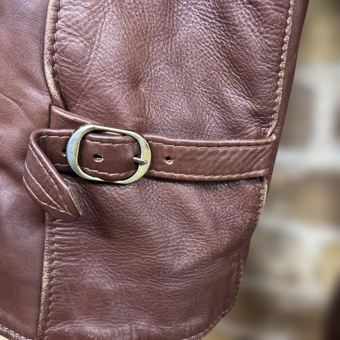 ジ*ン様 ヴィンテージVANSON ブラウンレザーライダージャケット