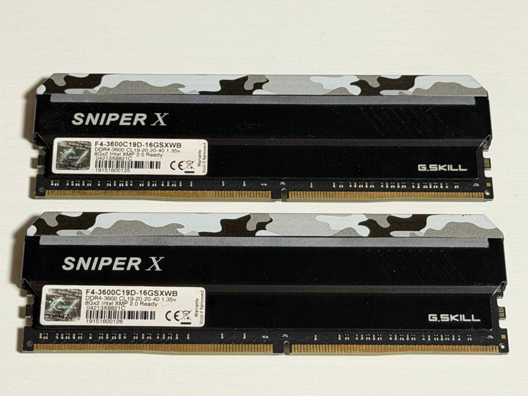メモリー G.SKILL SNIPER X DDR4 3600 16GB (2x8GB)